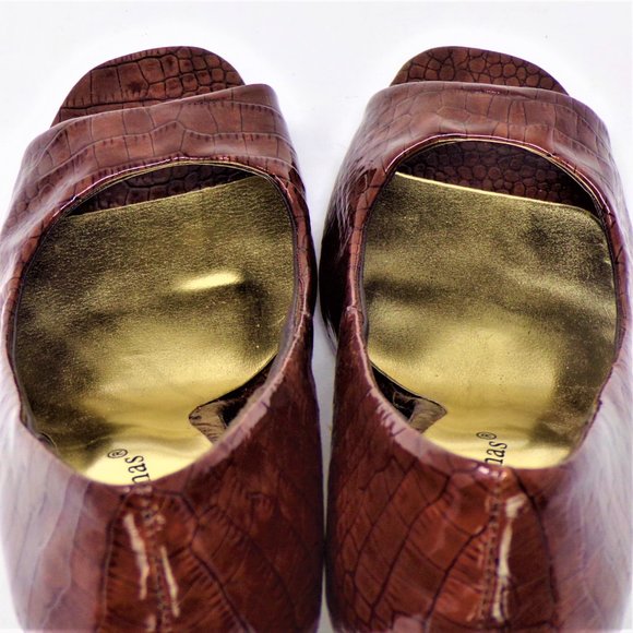 PIERRE DUMAS 7M brown ultra-high open-toe pumps - Picture 12 of 16